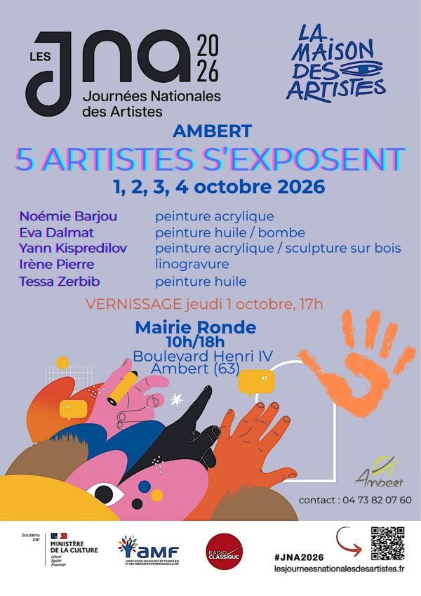 affiche des journées nationales des artistes à ambert